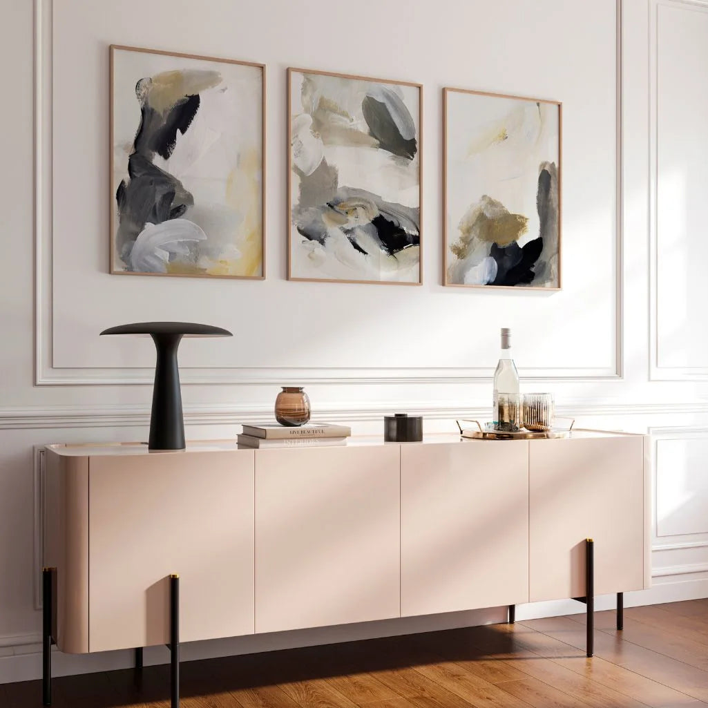 Neutral Abstract – Set of 3 Abstract Art Prints - Modern Minimal Paintings