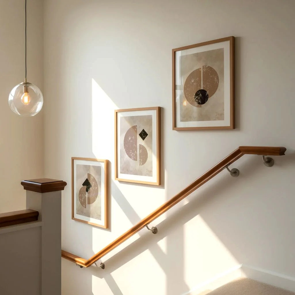 Minimalist Geometric Abstract Art Prints - Set of 3 Neutral Wall Art