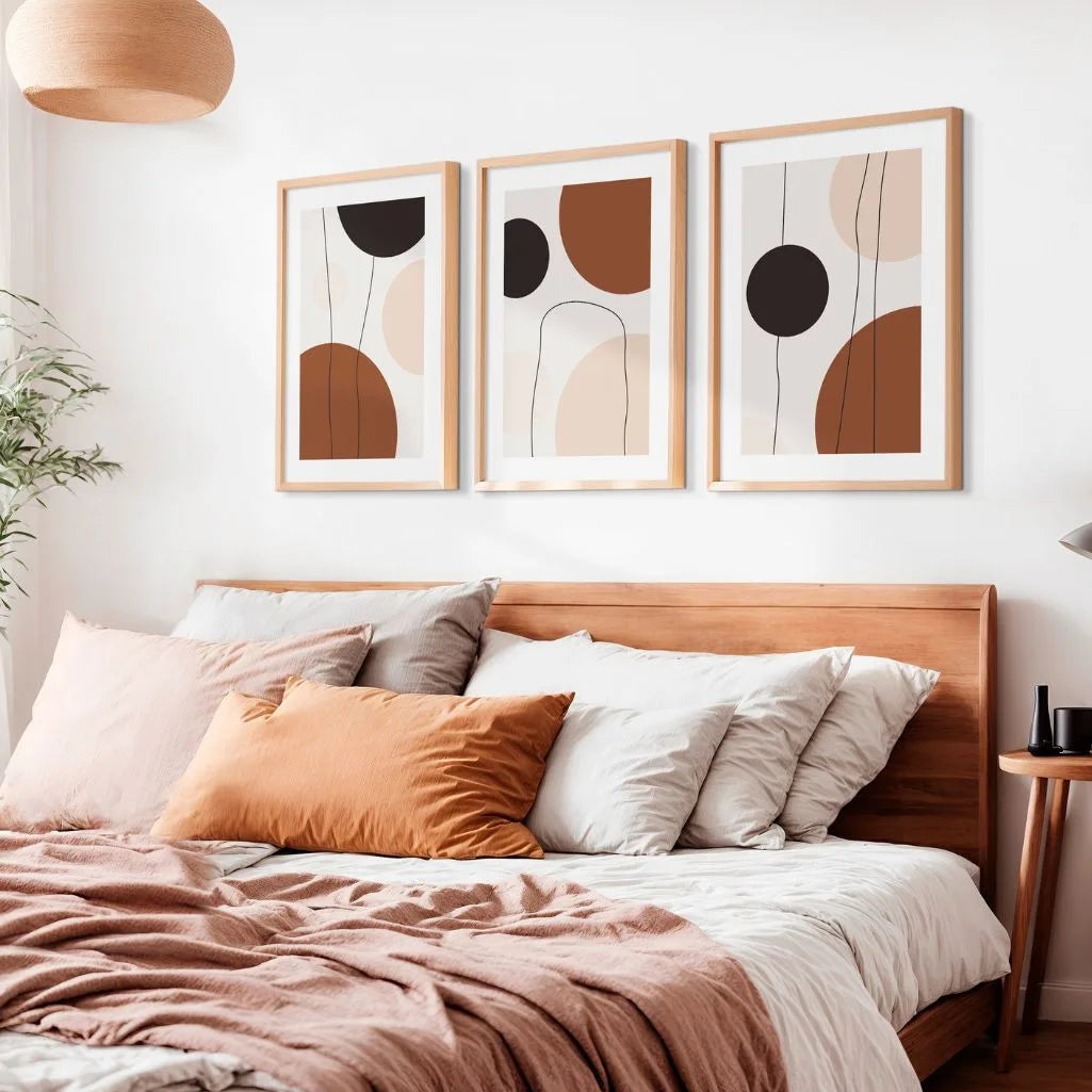 Balanced Forms – Minimalist Abstract Art Prints - Set of 3 Neutral Wall Art