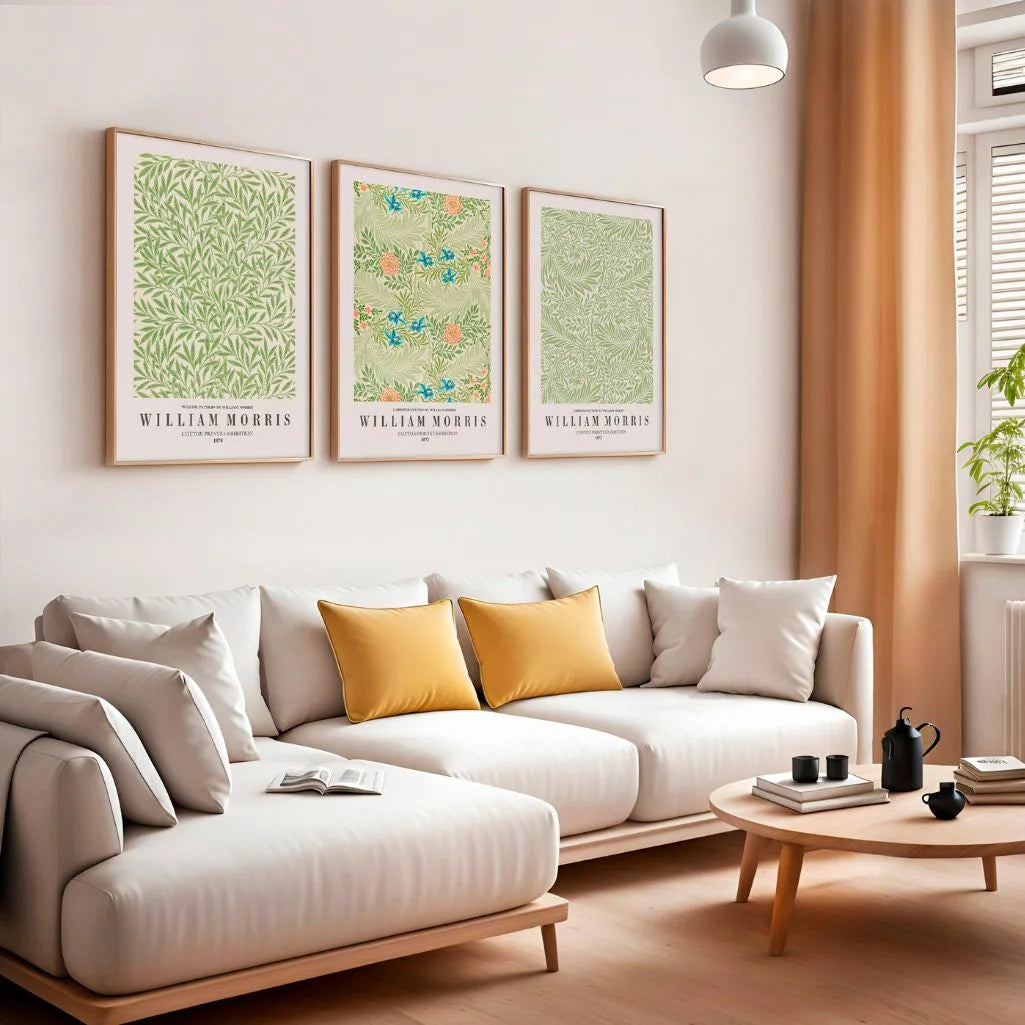 Plakaty William Morris – Zestaw 3 oryginalnych wzorów roślinnych