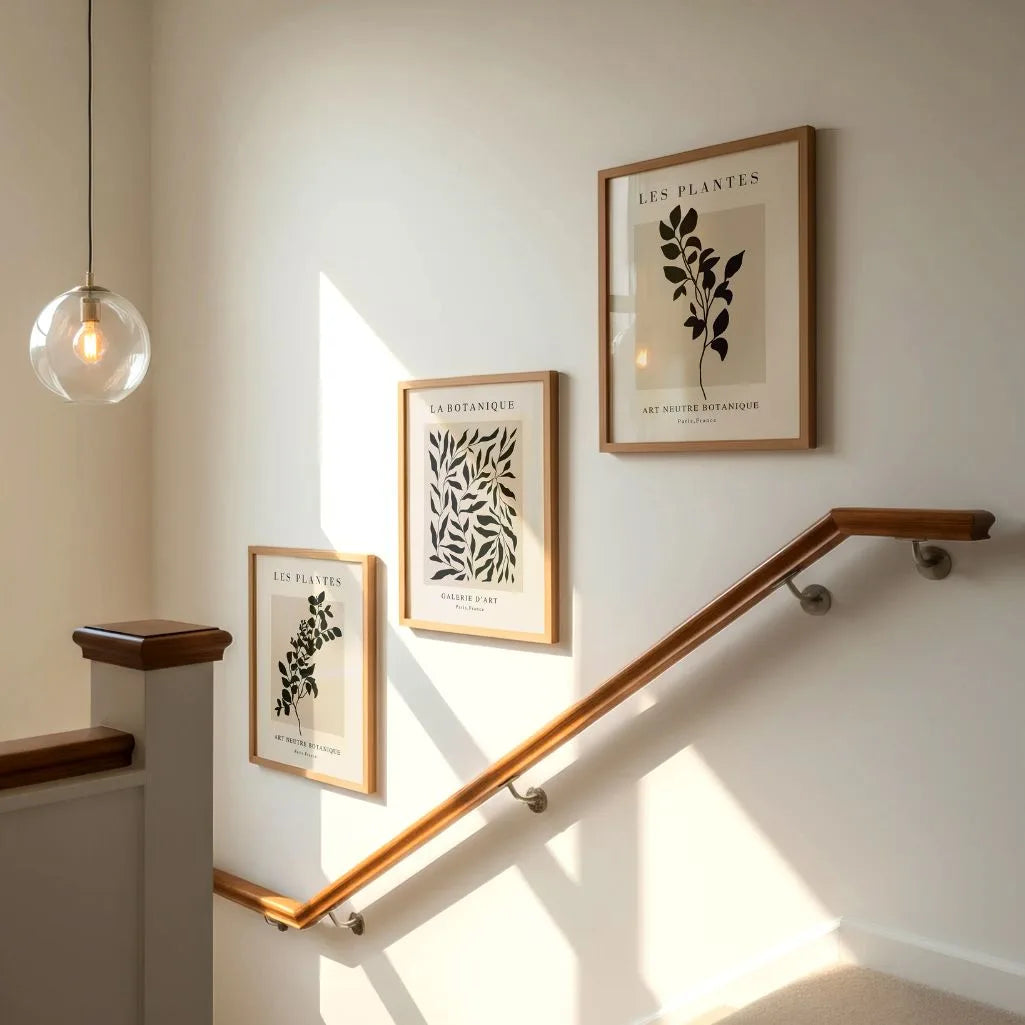 Black & Beige Botanical Art Prints – Minimalist Plant Set of 3