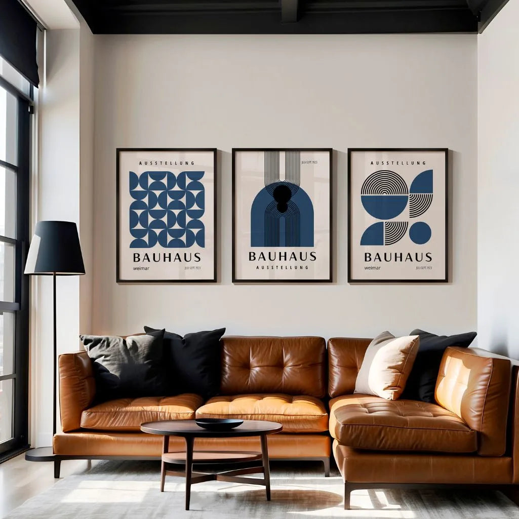Architectural Rhythm Bauhaus Poster Set of 3