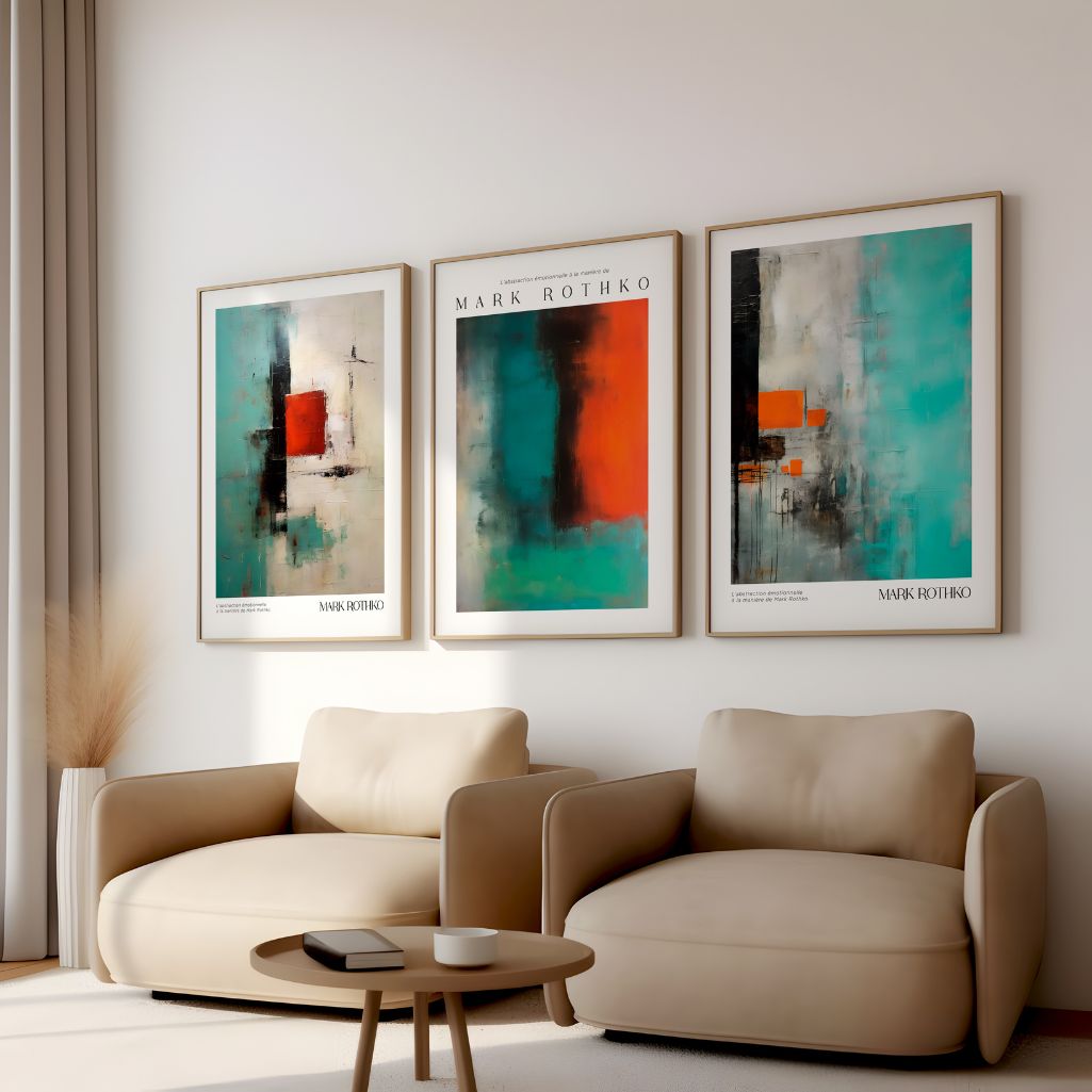 Color Fields No. 1 – Abstract Color Field Art Print - Teal & Orange Modern Wall Art
