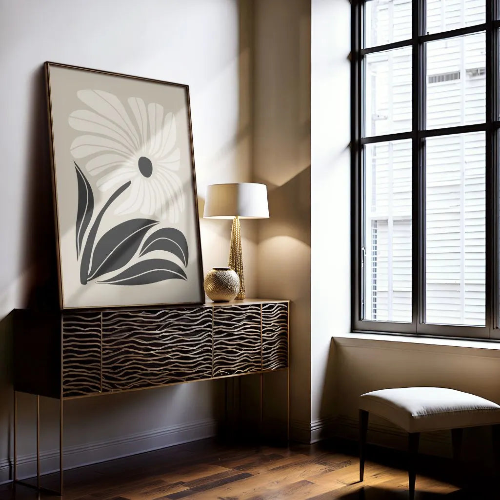 Noir Floral Minimalism Poster