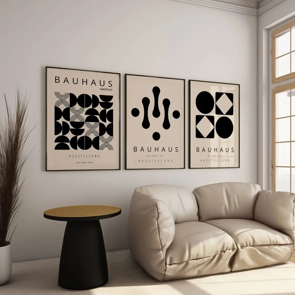 Black Form Module Bauhaus Poster Set of 3