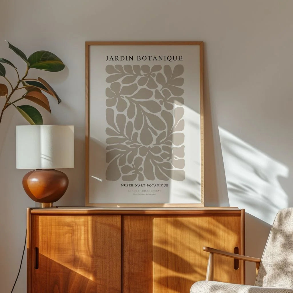 Jardin Botanique Beige Poster