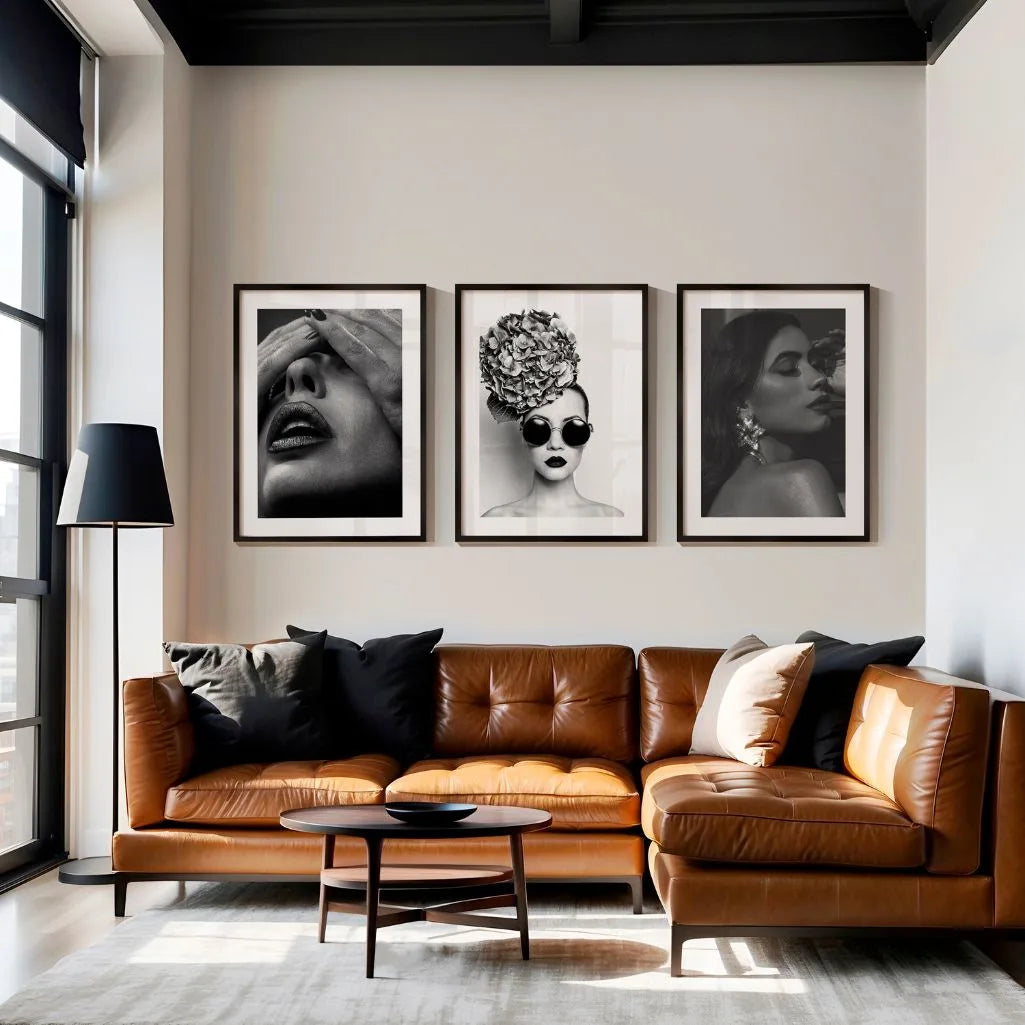 Black & White Fashion Portrait Prints – Set of 3