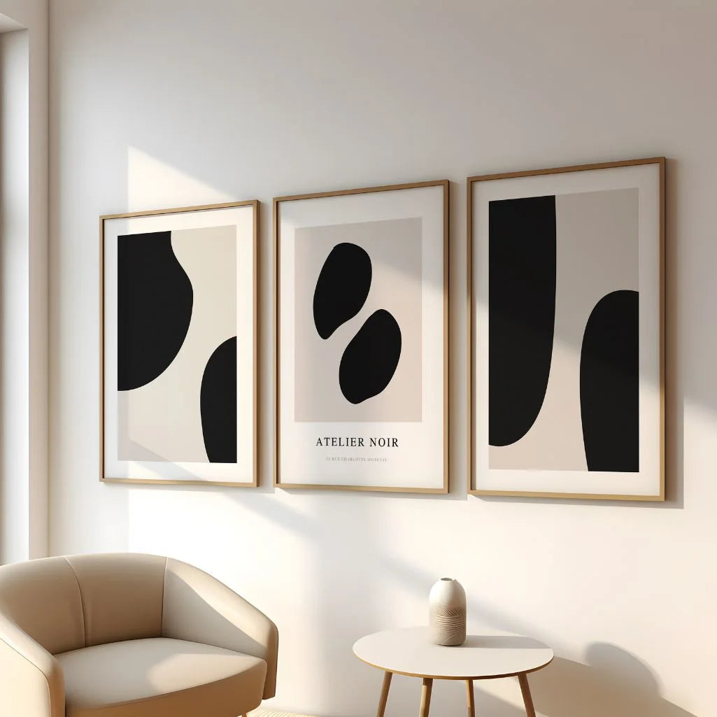 Atelier Noir – Set of 3 Abstract Posters