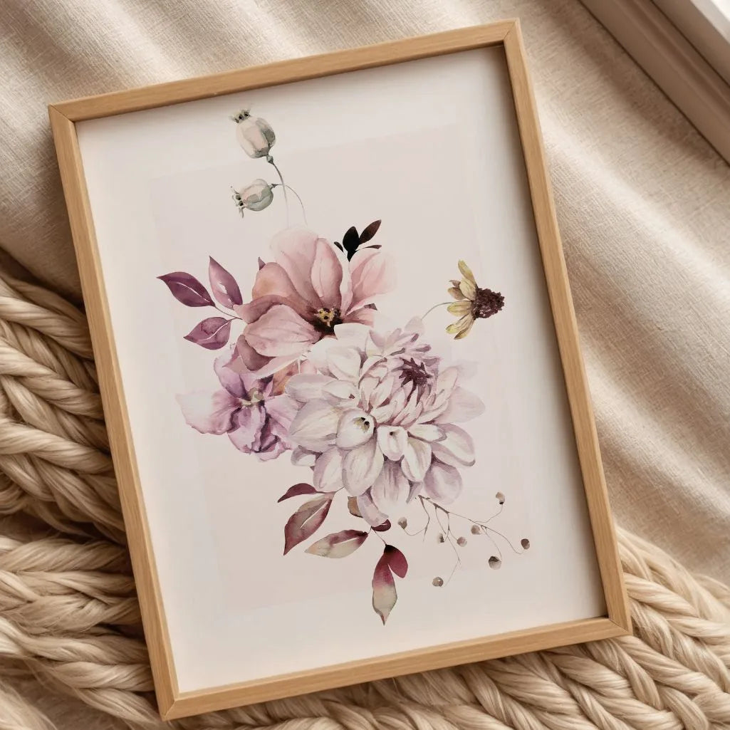 Pastel Watercolour Flower Composition Poster