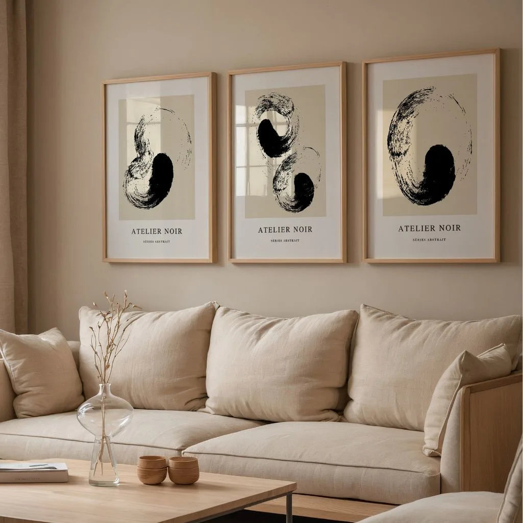 Atelier Noir Séries Abstrait – Set of 3 Posters