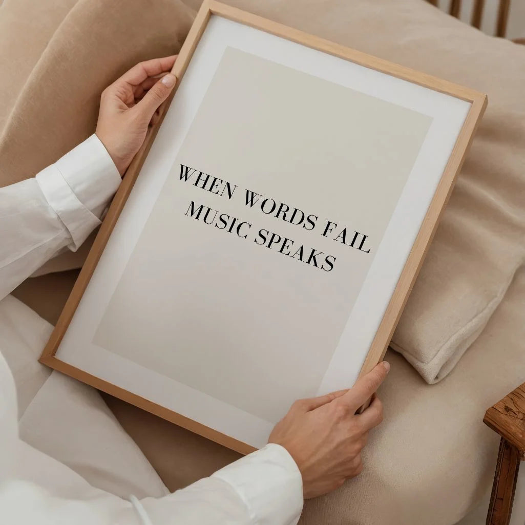 Plakat "Kiedy słowa zawodzą, muzyka mówi"