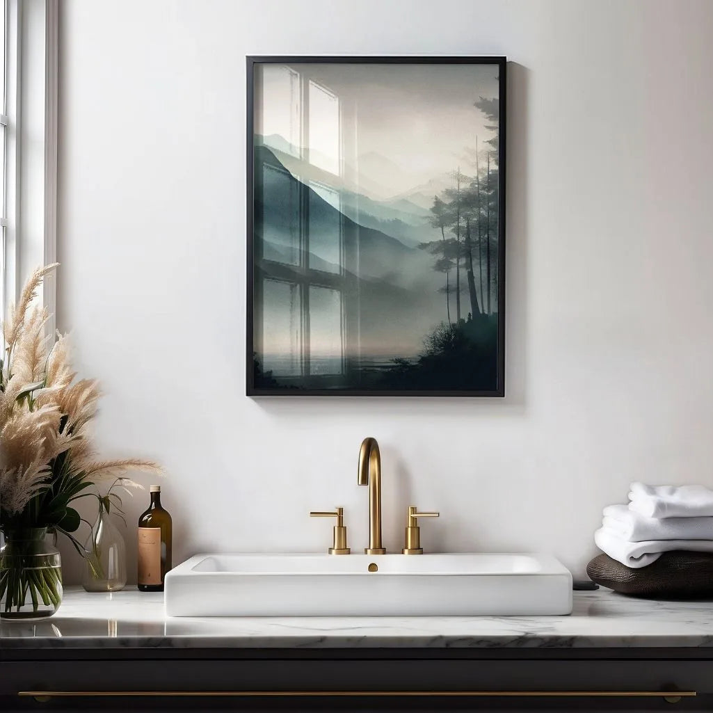 Foggy Mountain Ridges Poster