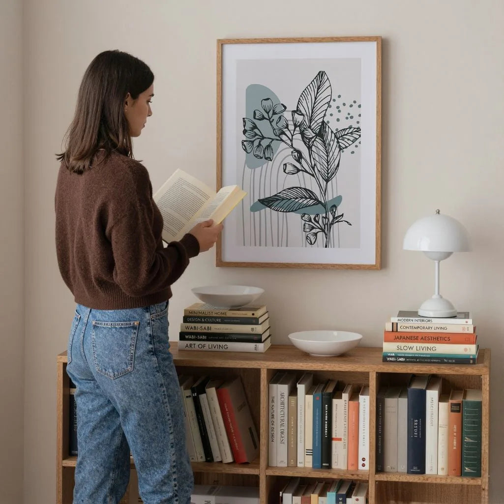 Line Art Flowers Poster