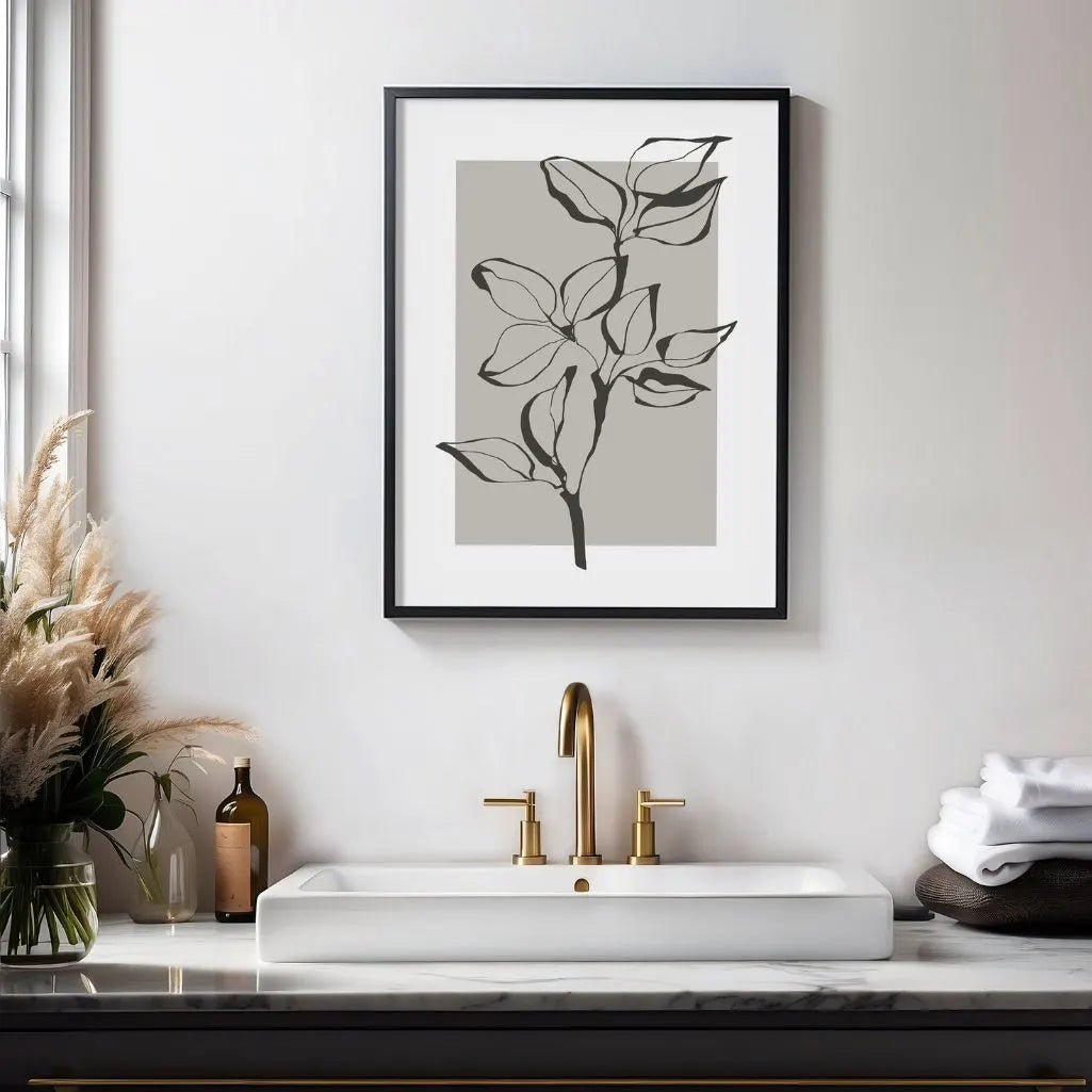 Line Art Branch Poster