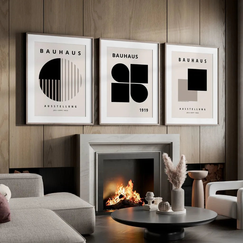 Bauhaus Weimar Construction Contrast Set of 3 Posters