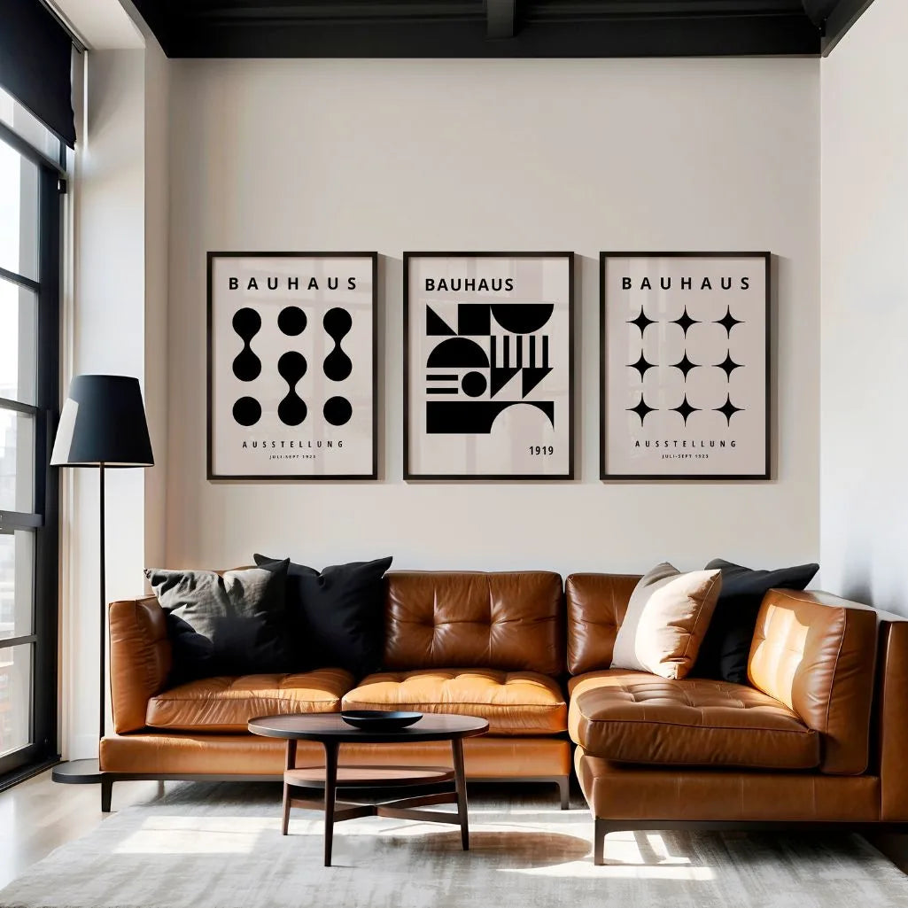Bauhaus Silence Structure Set of 3 Posters