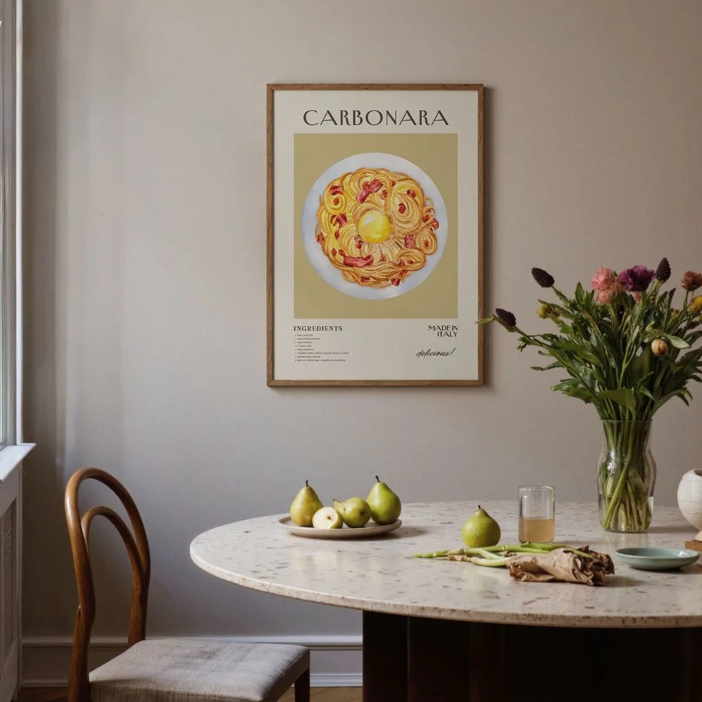 Plakat Makaron Carbonara ilustracja