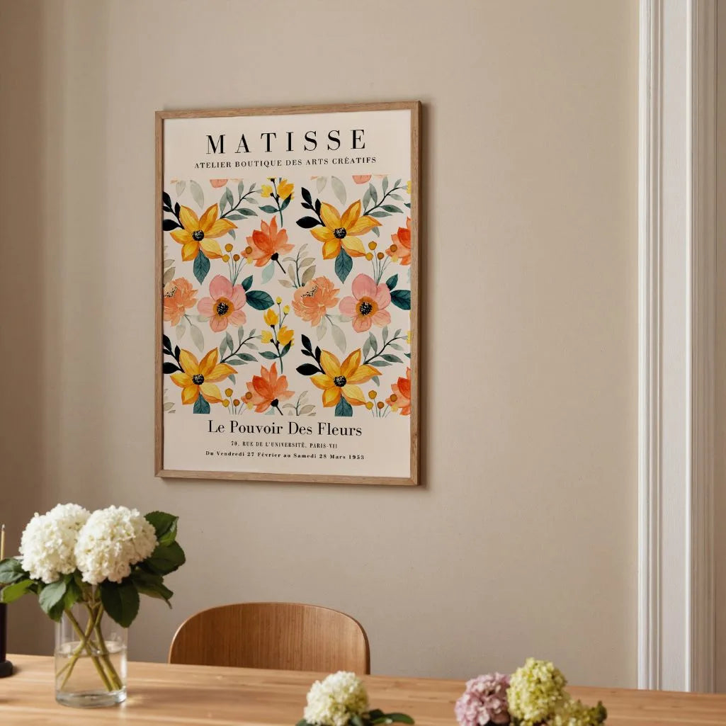 Matisse Orange Tone Flowers Poster