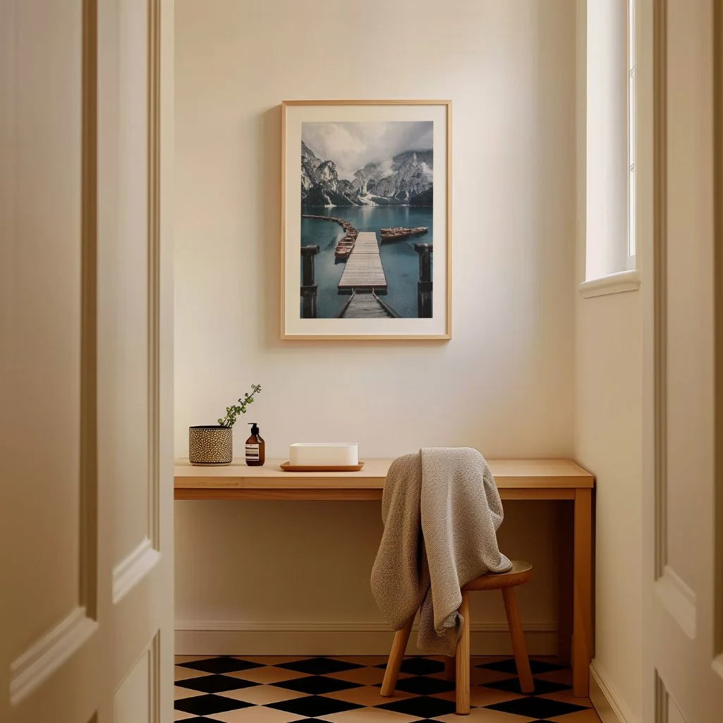 Pier on a Mountain Lake Poster