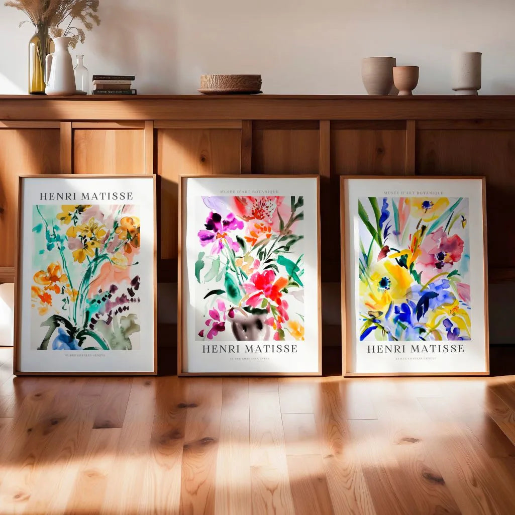 Henri Matisse Flower Color Expression Set of 3 Posters