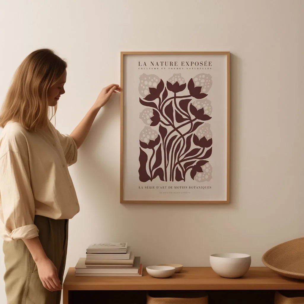 Brown Floral Botanical Poster