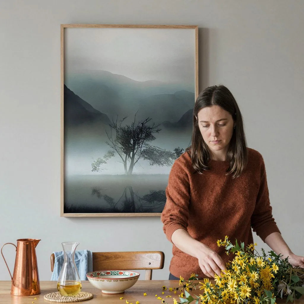 Lone Tree in the Mist Poster