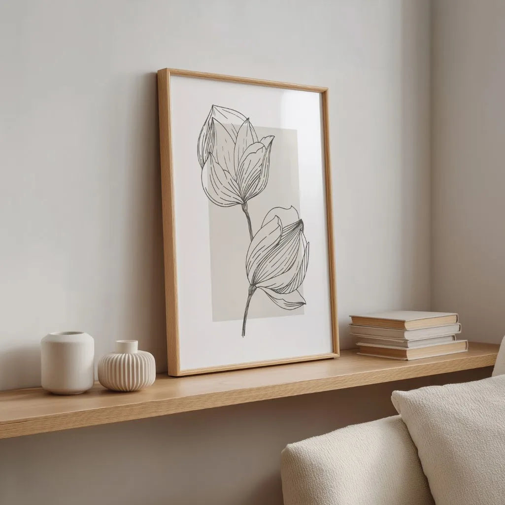 Plakat Botaniczny Linia Magnolia