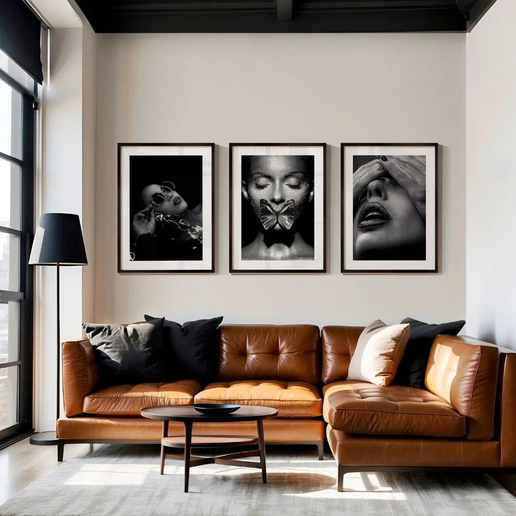 Black & White Surreal Fashion Portrait Prints – Set of 3