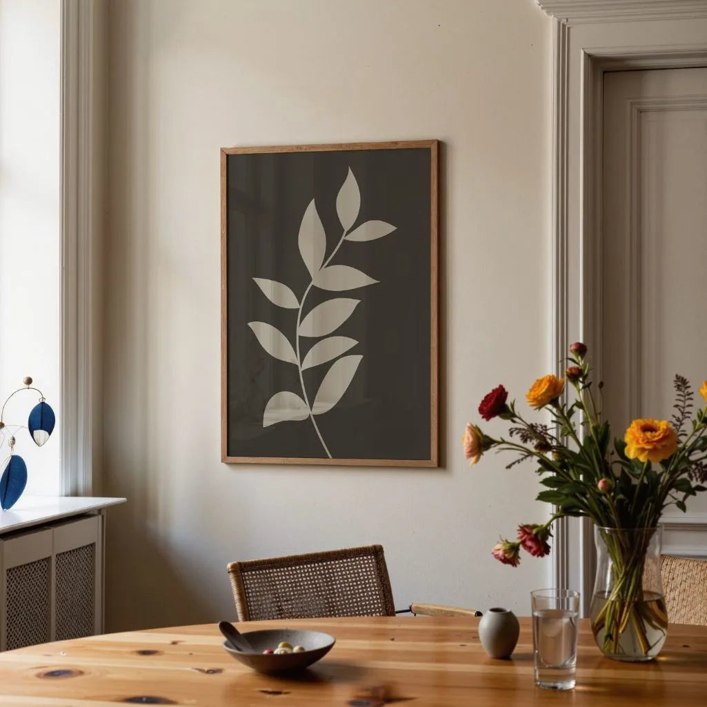 Leaves on Dark Background Poster