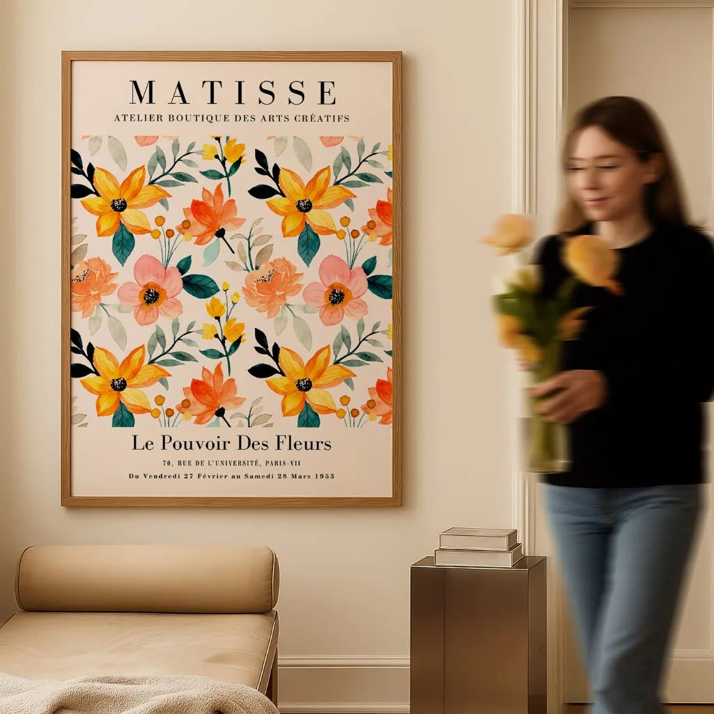 Matisse Orange Tone Flowers Poster