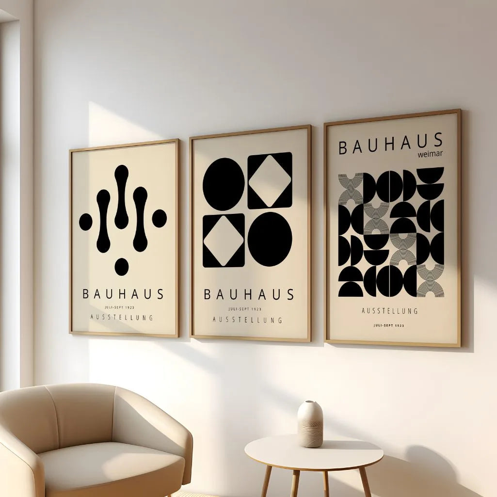 Black Form Module Bauhaus Poster Set of 3