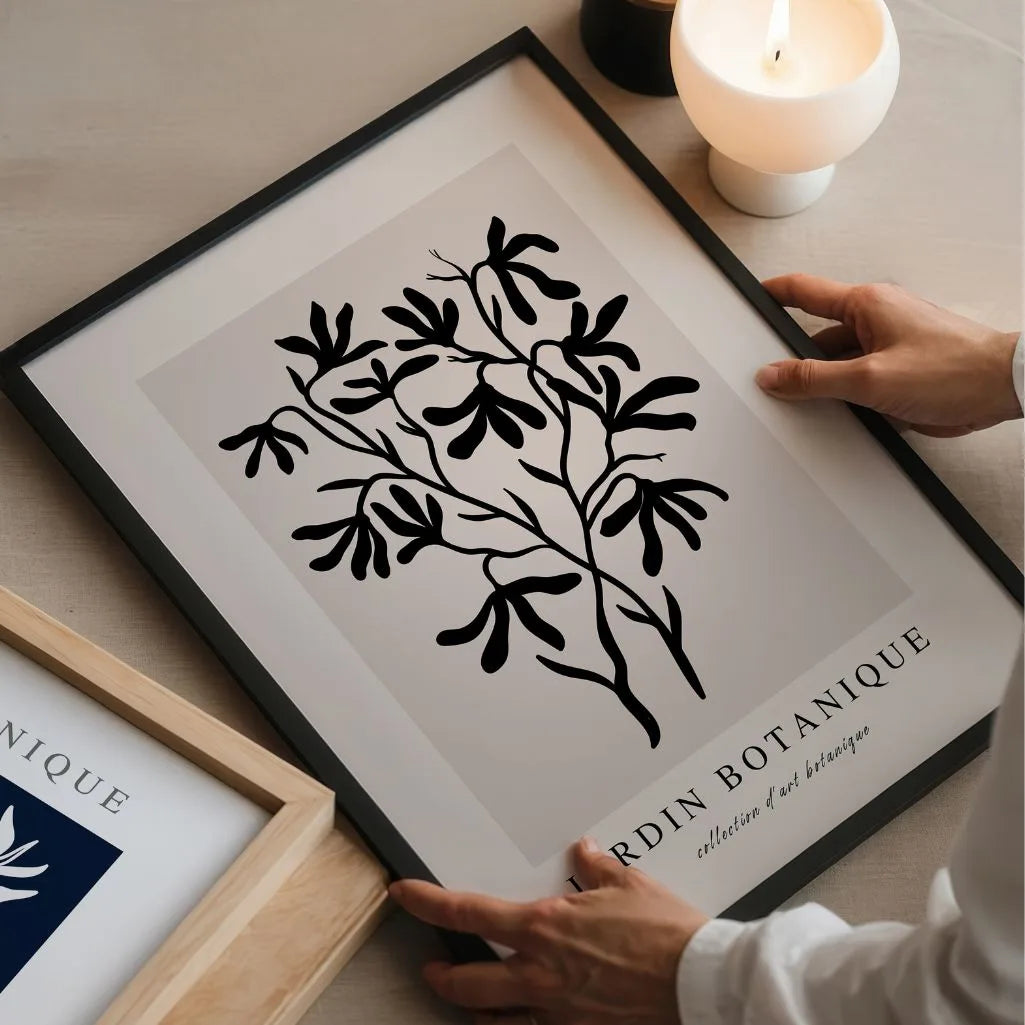Black Botanical Branch Poster