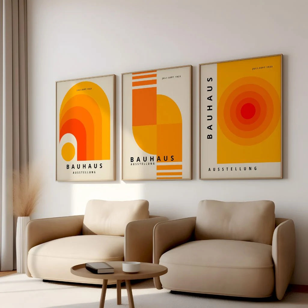 Bauhaus Weimar Color Rhythm Set of 3 Posters