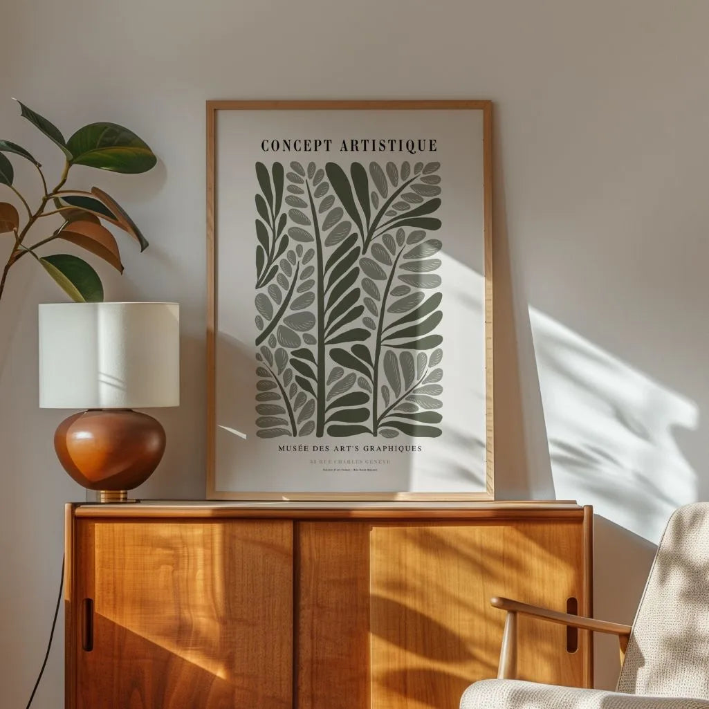 Retro Leaves Poster