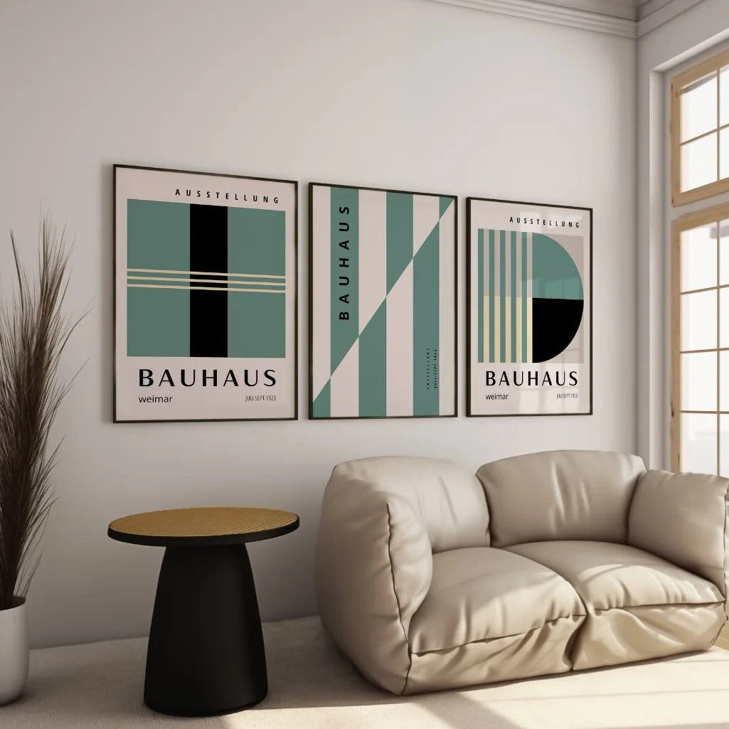 Architecture of Lines Bauhaus Poster Set of 3