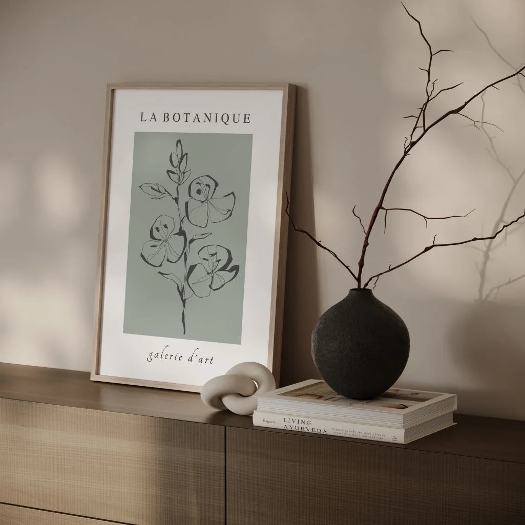 Botanical Line Art Composition Poster