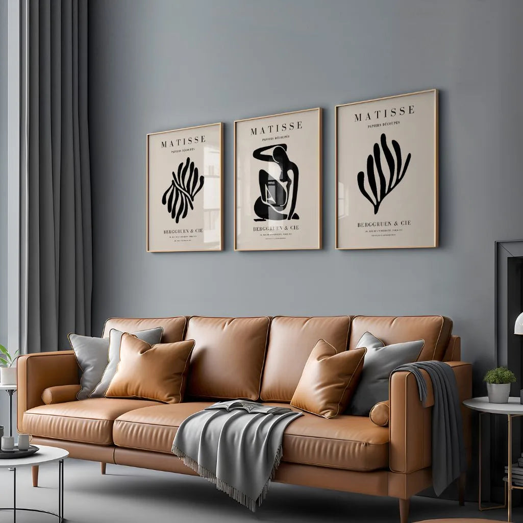 Henri Matisse Black Organic Forms – Set of 3 Posters