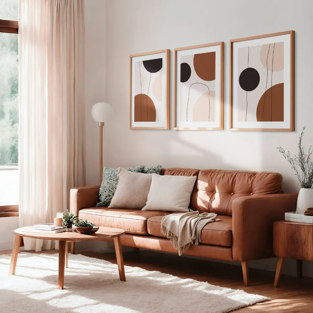 Balanced Forms – Minimalist Abstract Art Prints - Set of 3 Neutral Wall Art