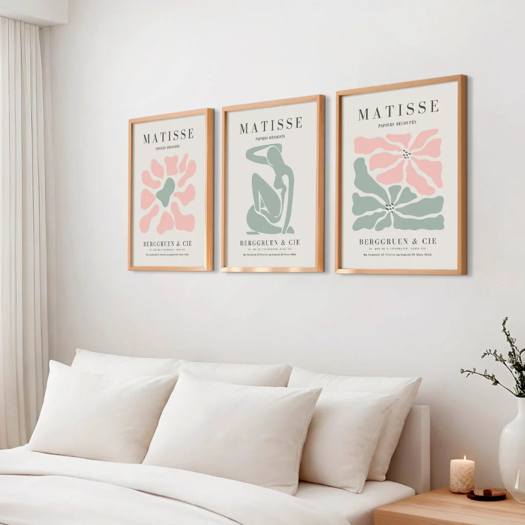 Henri Matisse Green Pink Balance Set of 3 Posters