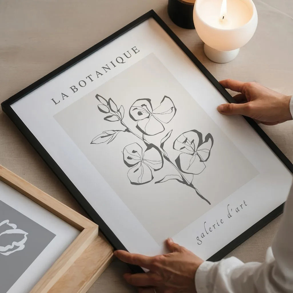 Linear Floral Finesse Poster