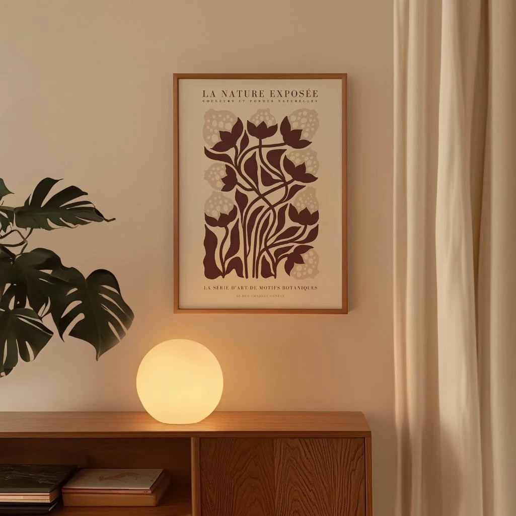 Brown Floral Botanical Poster