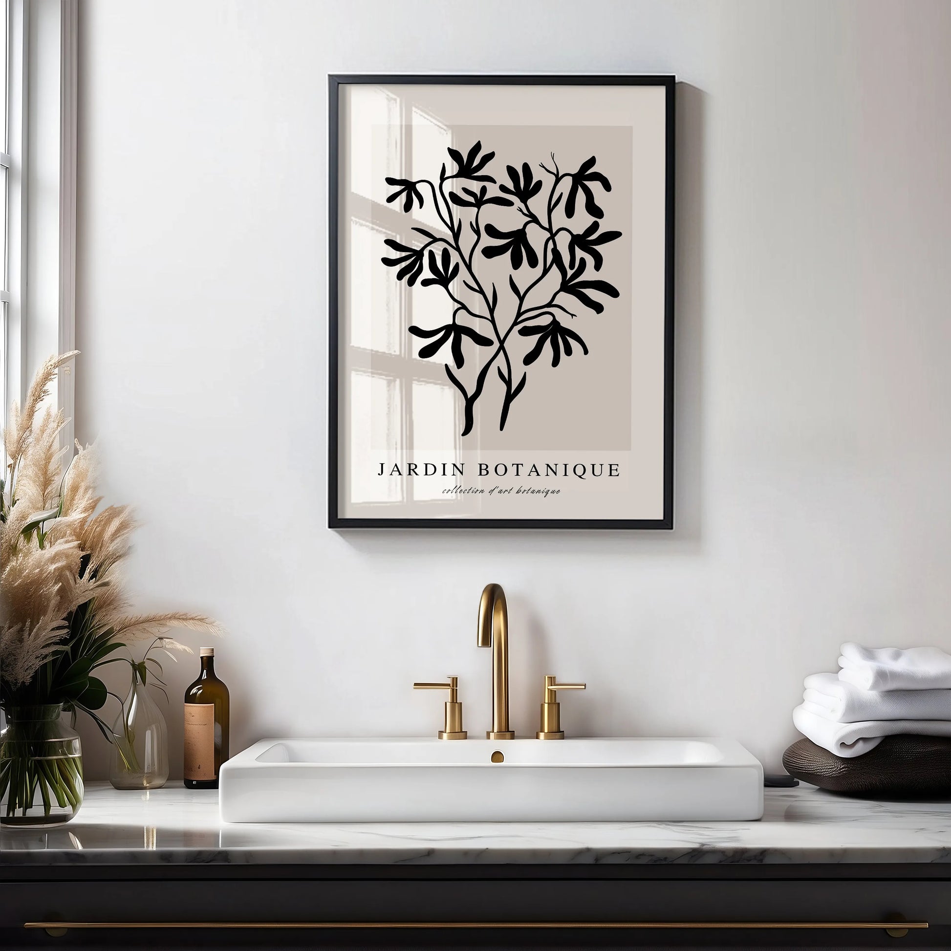 Black Botanical Branch Poster