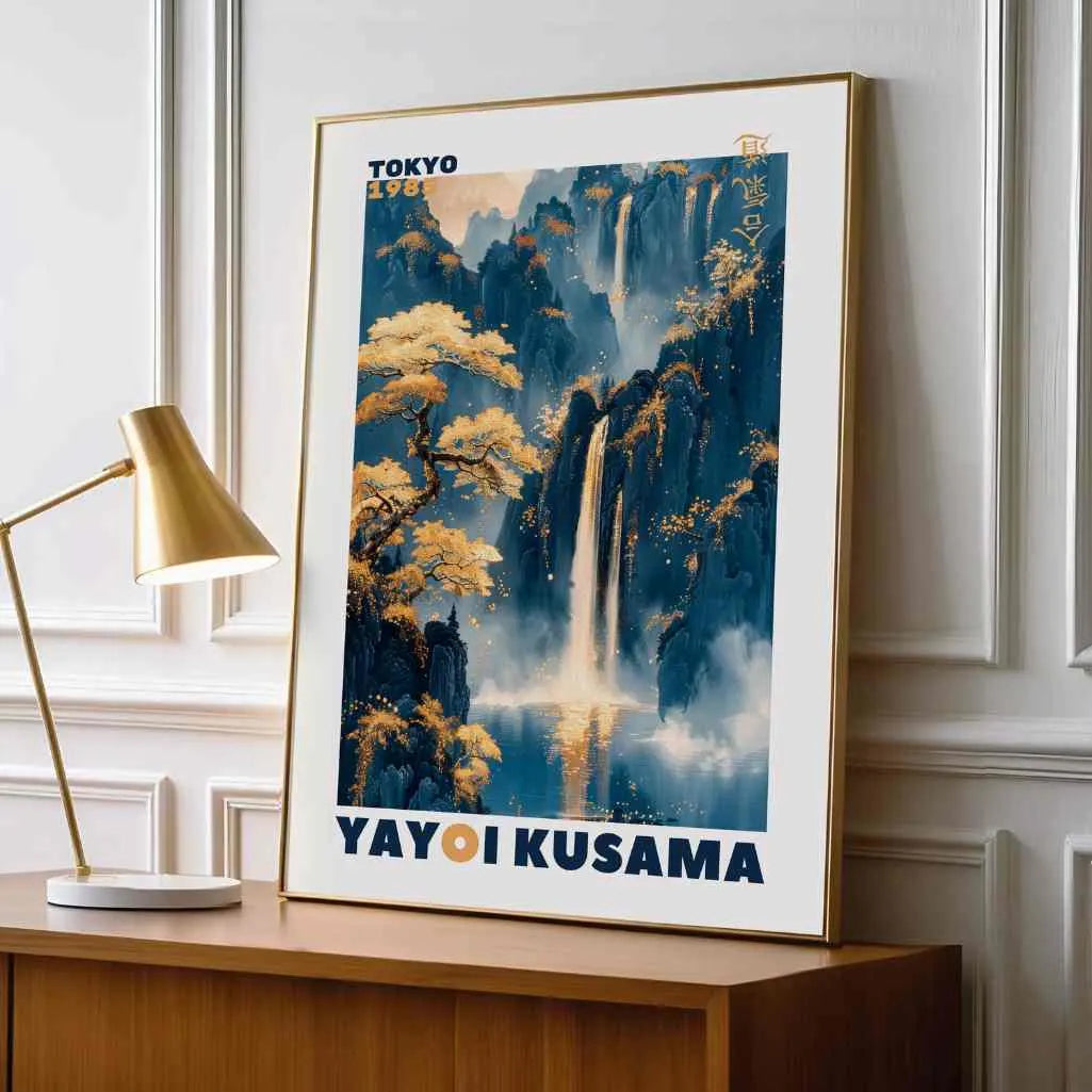 Yayoi Kusama – Plakat Złoty Wodospad Górski