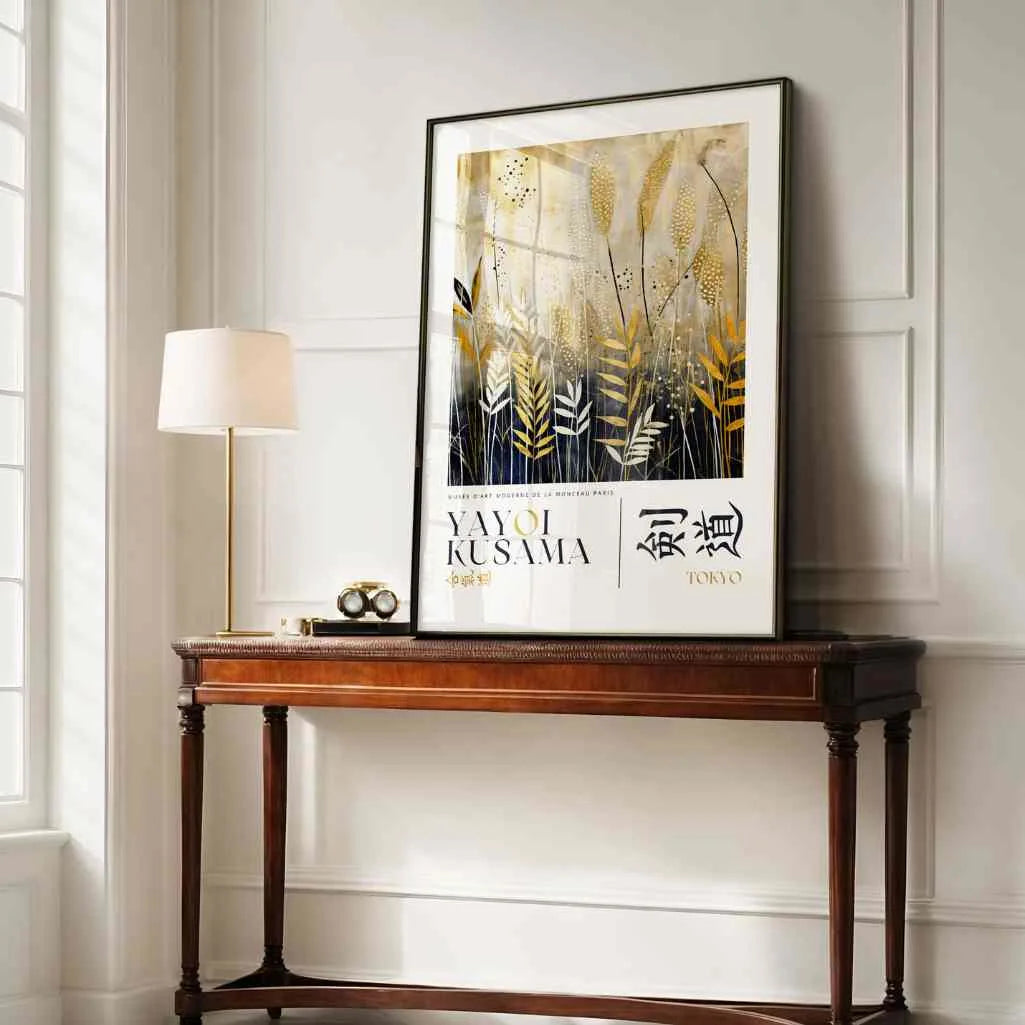 Yayoi Kusama – Plakat ze Złotymi Motywami Natury