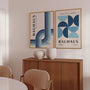 bauhaus blue poster set 2 living room wall decor