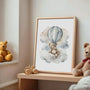 bear on cloud balloon poster nursery decor