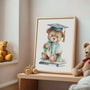 bear with books poster kids study wall art