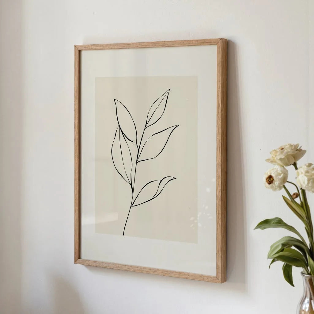 botanical leaves poster gallery wall neutral decor