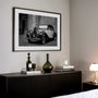 black white classic car poster decor