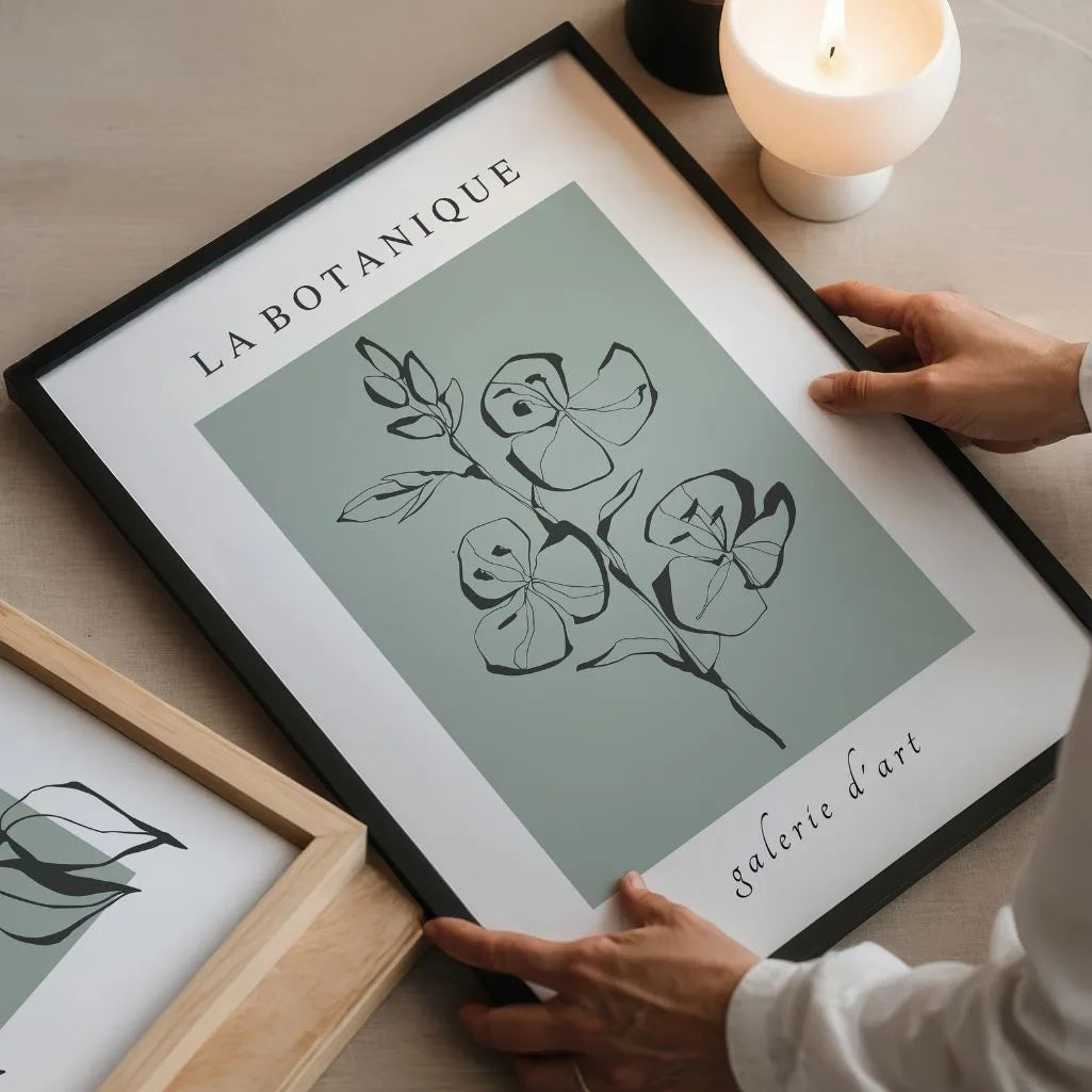 botanical line art composition poster gallery wall refined modern decor